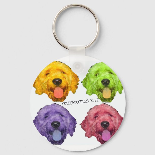 Goldendoodles Rule Key Chain (Front)