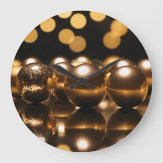 Goldene Kugeln 002 Large Clock