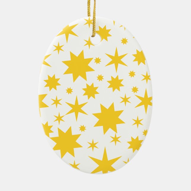Goldene Sterne Ceramic Tree Decoration (Back)