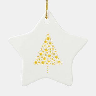Goldene Sterne Weihnachtsbaum Ceramic Tree Decoration