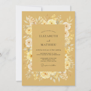 Goldenen Ochre Petal Wedding Invitation