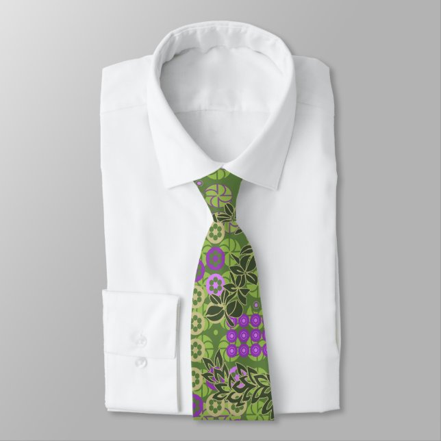 Goldengate Park Floral Two-sided Tie (Tied)