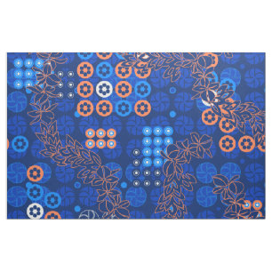 Goldengate Park Retro Psychedelic Floral Fabric