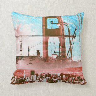 GoldengateBridge SanFrancisco Iconic Panel of Life Cushion