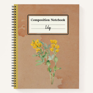 Goldenpea Flower Personalised Composition Notebook