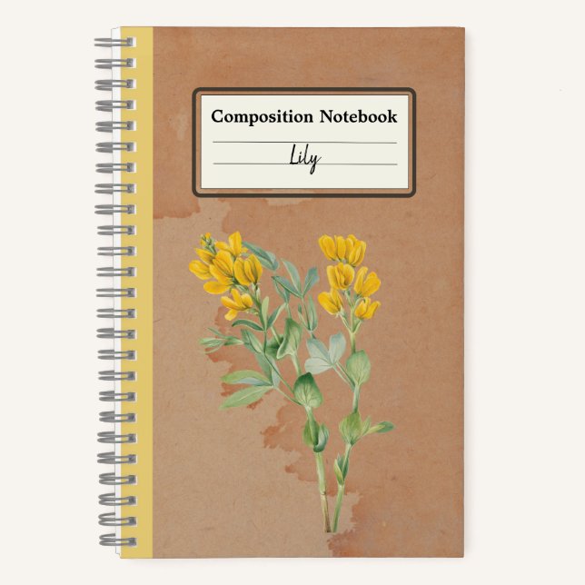 Goldenpea Flower Personalised Composition Notebook (Front)