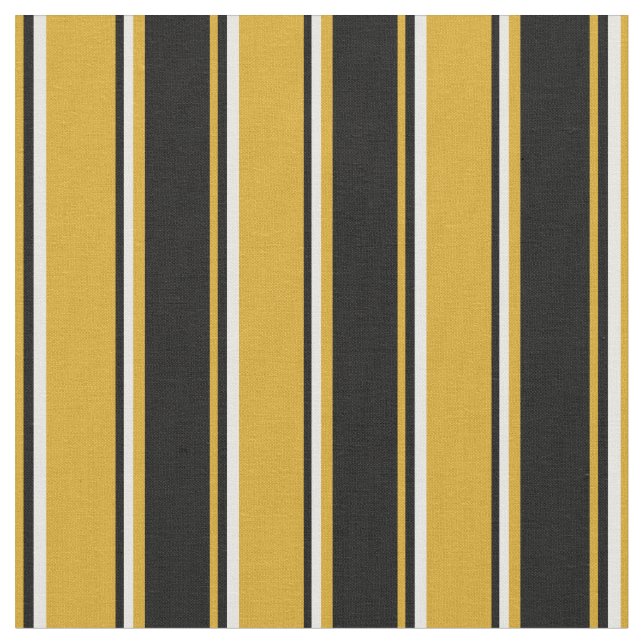 Goldenrod, Black & White Lines Fabric (Close Up)