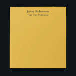 Goldenrod Colour Plain Elegant Professional Modern Notepad<br><div class="desc">Simple,  modern,  minimalist design for companies. This template can be customised to meet all professional occupations.</div>