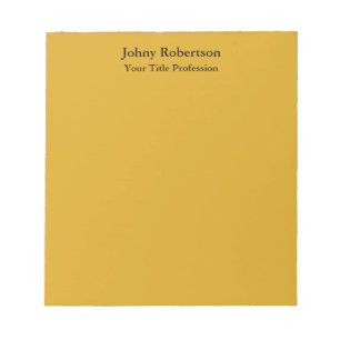 Goldenrod Colour Plain Elegant Professional Modern Notepad
