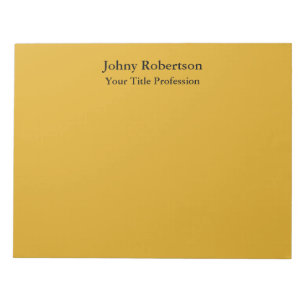 Goldenrod Colour Plain Elegant Professional Modern Notepad