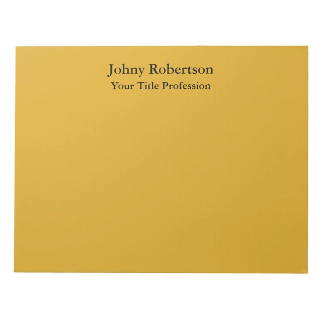 Goldenrod Colour Plain Elegant Professional Modern Notepad (Front)