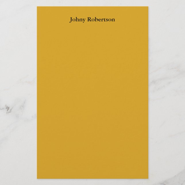 Goldenrod Colour Plain Elegant Professional Modern Stationery (Front)