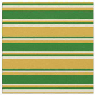 Goldenrod, Dark Green & Tan Pattern Fabric