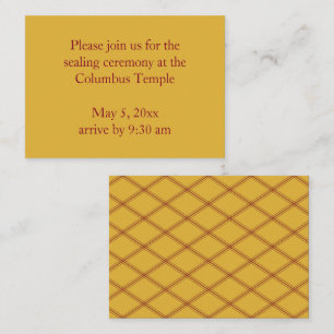 Goldenrod Diamonds Temple Sealing Invitation
