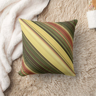 Goldenrod Fields Yellow and Green Stripe Cushion