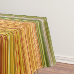 Goldenrod Green, Yellow, and Orange Stripe Tablecloth