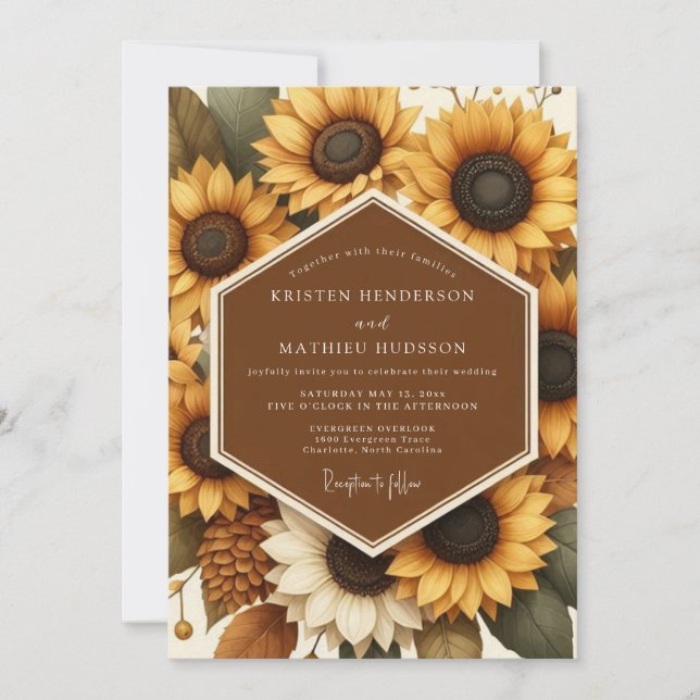 Goldenrod Harvest Flora Wedding Invitation (Front)