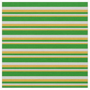 Goldenrod, Light Grey & Green Coloured Pattern Fabric