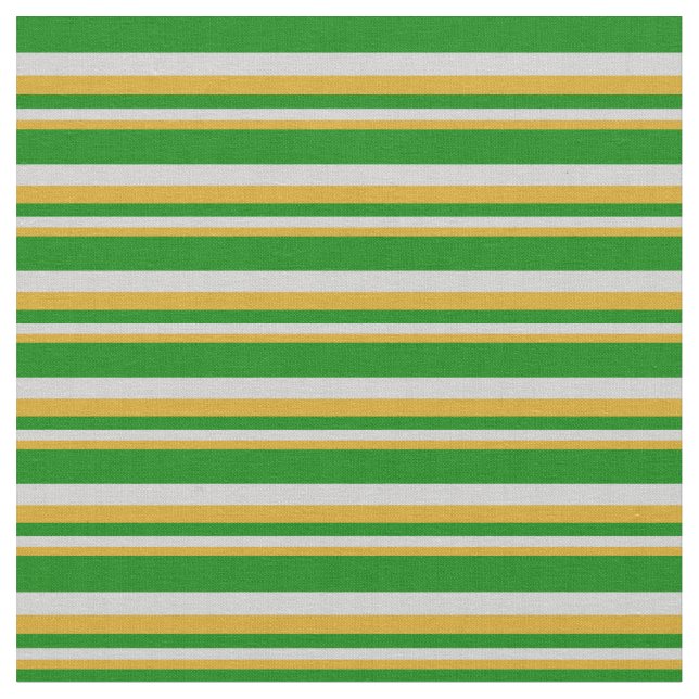 Goldenrod, Light Grey & Green Coloured Pattern Fabric (Close Up)