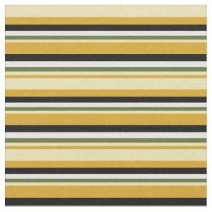 Goldenrod, Tan, Dark Olive Green, White & Black Fabric