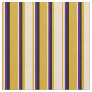 Goldenrod, Tan, Indigo, and Black Lines Fabric