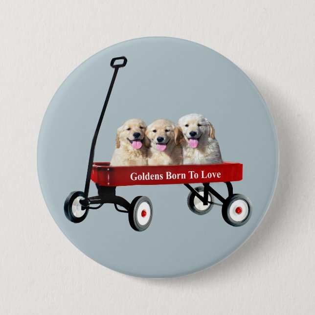 Goldens In Wagon Button (Front)