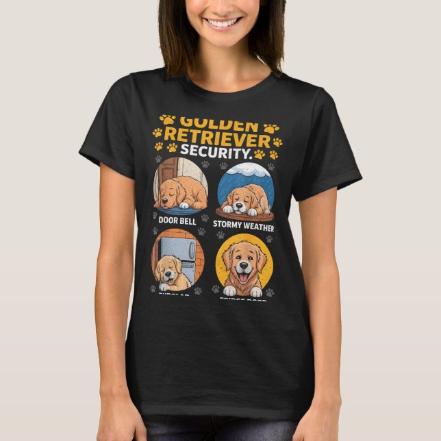 Goldens Tee Golden Retriever Security Funny  (Front)