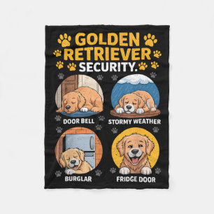 Goldens Tee Golden Retriever Security Funny Fleece Blanket