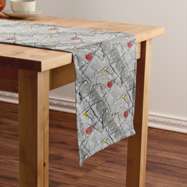 Goldfinch And Cardinal Short Table Runner (In Situ)