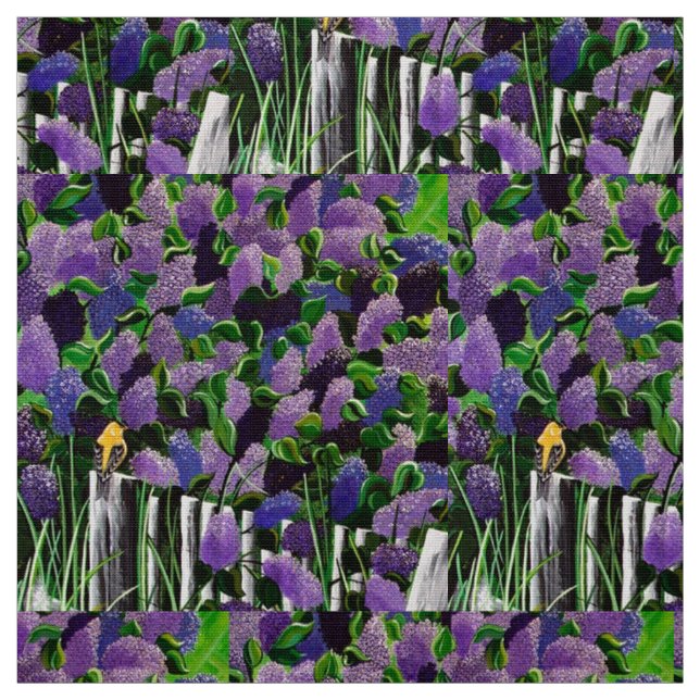 Goldfinch and Lilacs Fabric (Swatch)