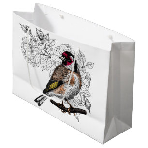 Goldfinch and roses large gift bag