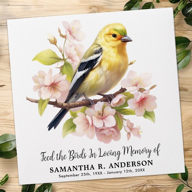 Goldfinch Bird Seed Packets Memorial Funeral Favou Envelope (Creator Uploaded)