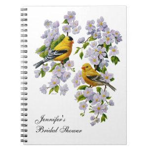 Goldfinch Birds & Flowers U-Pick Background Colour Notebook