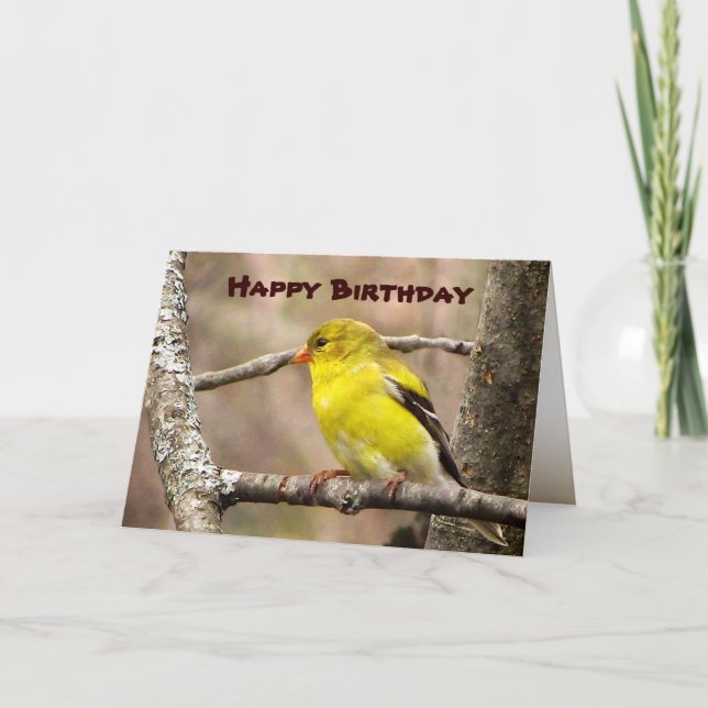 Goldfinch Birthday Card (Front)