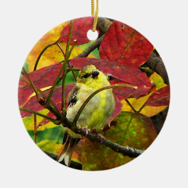 Goldfinch Christmas Ornament (Front)