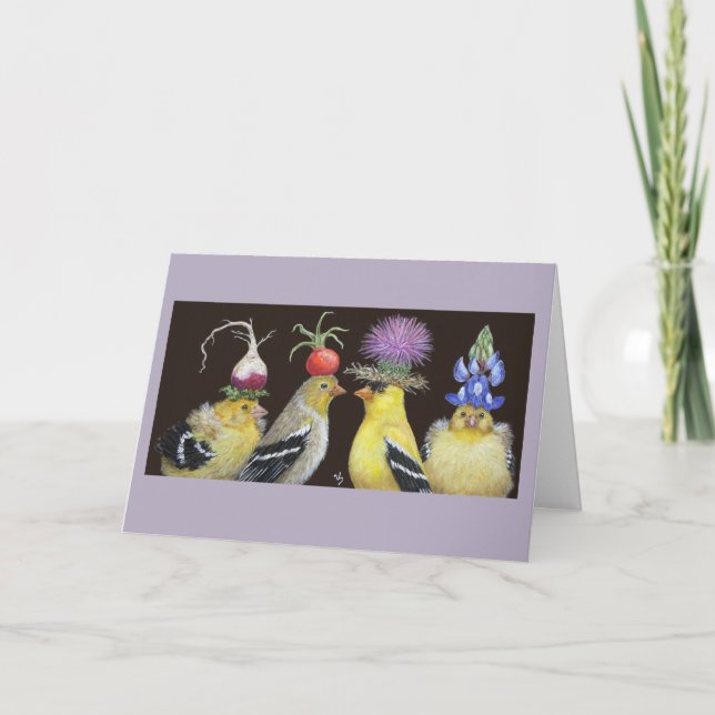goldfinch family greeting card (Front)