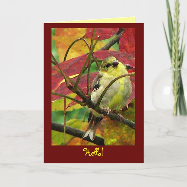Goldfinch in Autumn Friendship Card (Front)
