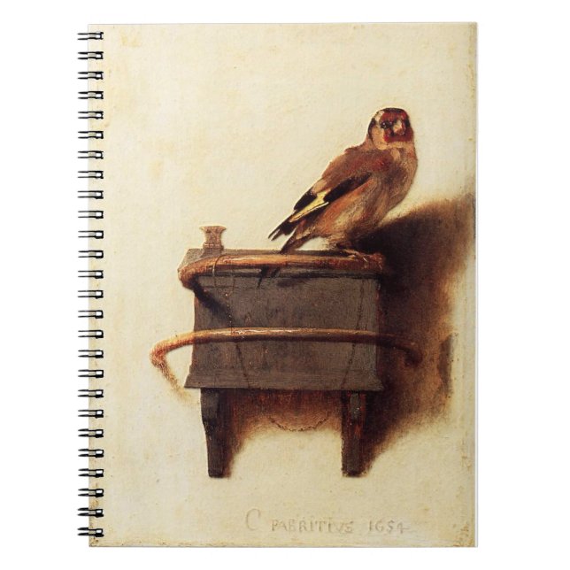 Goldfinch Masterpiece by Carel Fabritius Spiral Notebook (Front)