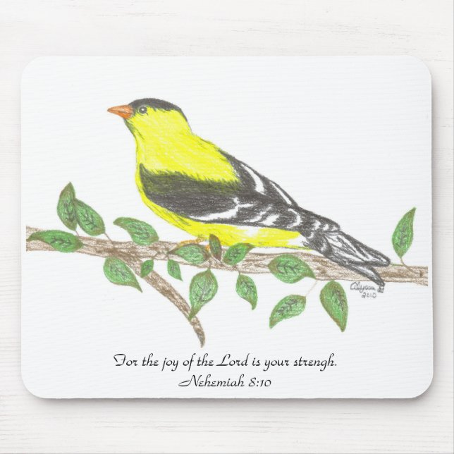 Goldfinch Mousepad (Front)