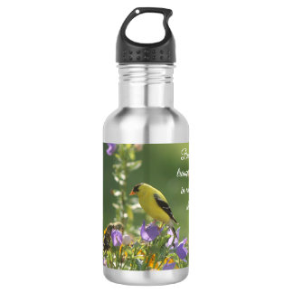 Goldfinch on a Harebell Flower 532 Ml Water Bottle