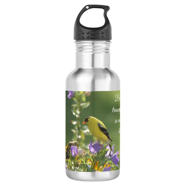 Goldfinch on a Harebell Flower      532 Ml Water Bottle (Front)