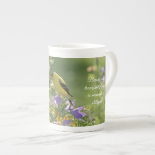 Goldfinch on a Harebell Flower      Bone China Mug