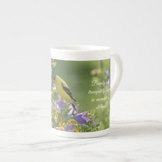 Goldfinch on a Harebell Flower Bone China Mug