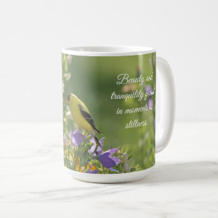 Goldfinch on a Harebell Flower Coffee Mug
