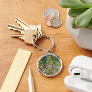 Goldfinch on a Harebell Flower Key Ring