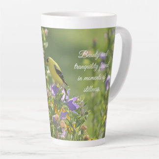 Goldfinch on a Harebell Flower Latte Mug
