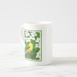 Goldfinch Painting - Cute Original Dog Art Bone China Mug