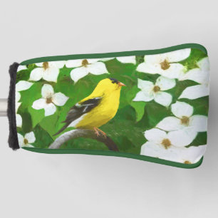 Goldfinch Painting - Cute Original Dog Art Golf Head Cover