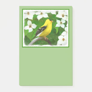 Goldfinch Painting - Cute Original Dog Art Post-it Notes