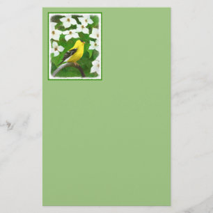 Goldfinch Painting - Cute Original Dog Art Stationery